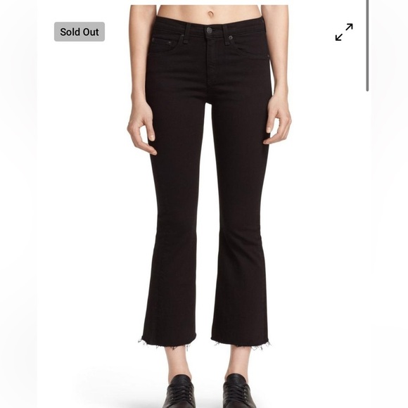 Rag & Bone Cropped Flare Jeans Black - Picture 1 of 11